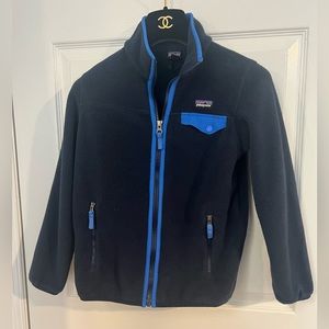 Patagonia unisex size M 10 Blue Synchilla Zip Up fleece jacket with pockets Navy